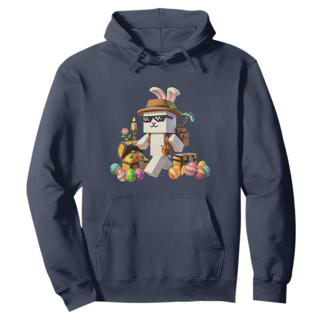 Funny Easter Day Bunny Miner Egg Video Game Hoodie TS11 Navy Print Your Wear