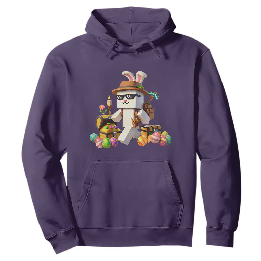 Funny Easter Day Bunny Miner Egg Video Game Hoodie TS11 Purple Print Your Wear