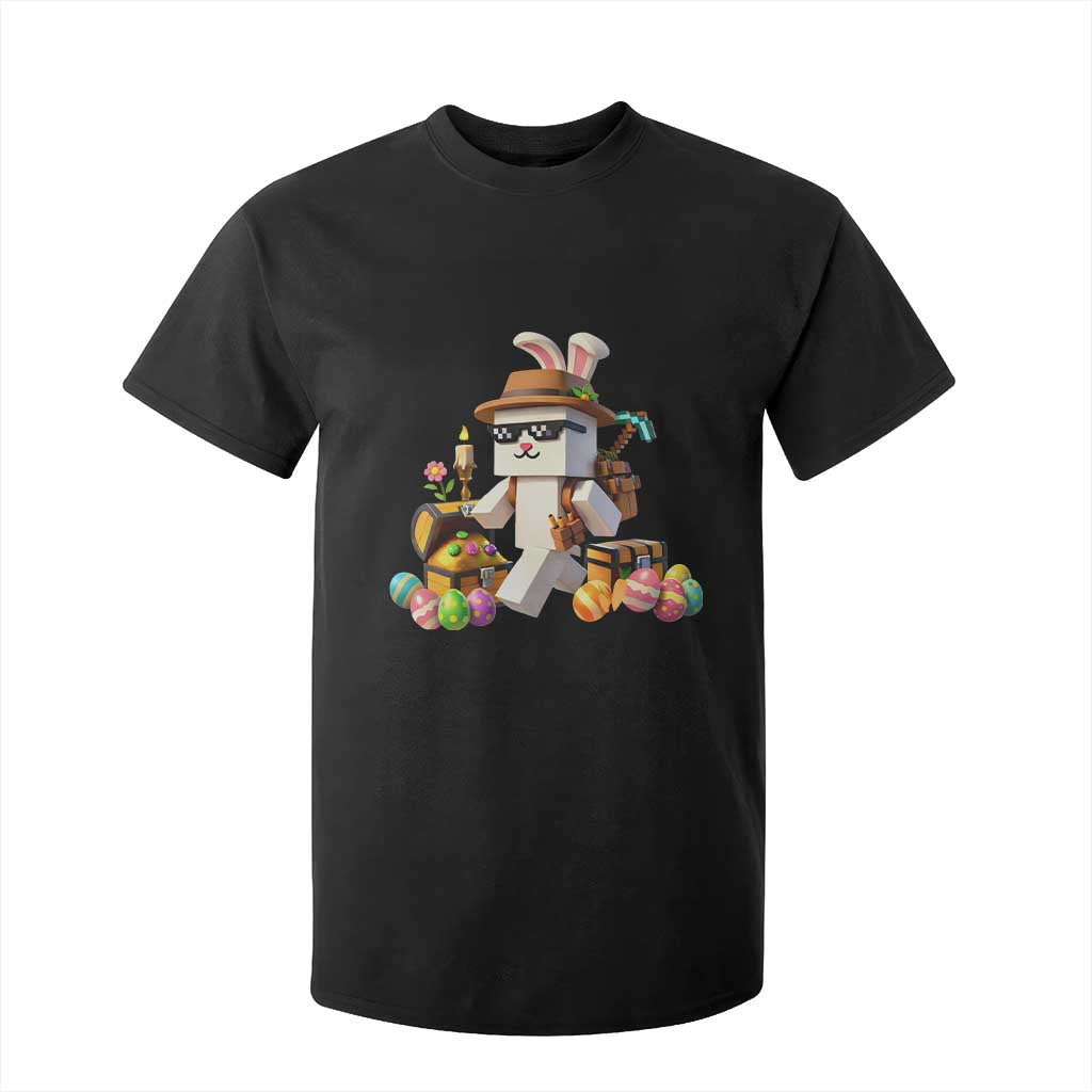 Funny Easter Day Bunny Miner Egg Video Game T Shirt For Kid TS11 Black Print Your Wear