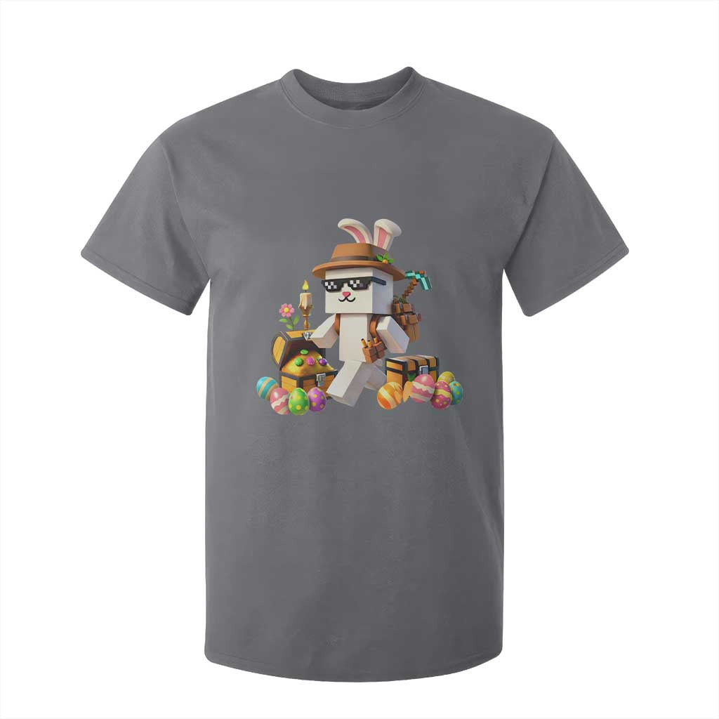 Funny Easter Day Bunny Miner Egg Video Game T Shirt For Kid TS11 Charcoal Print Your Wear