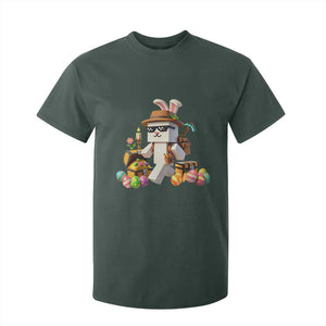 Funny Easter Day Bunny Miner Egg Video Game T Shirt For Kid TS11 Dark Forest Green Print Your Wear