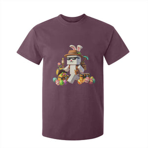 Funny Easter Day Bunny Miner Egg Video Game T Shirt For Kid TS11 Maroon Print Your Wear