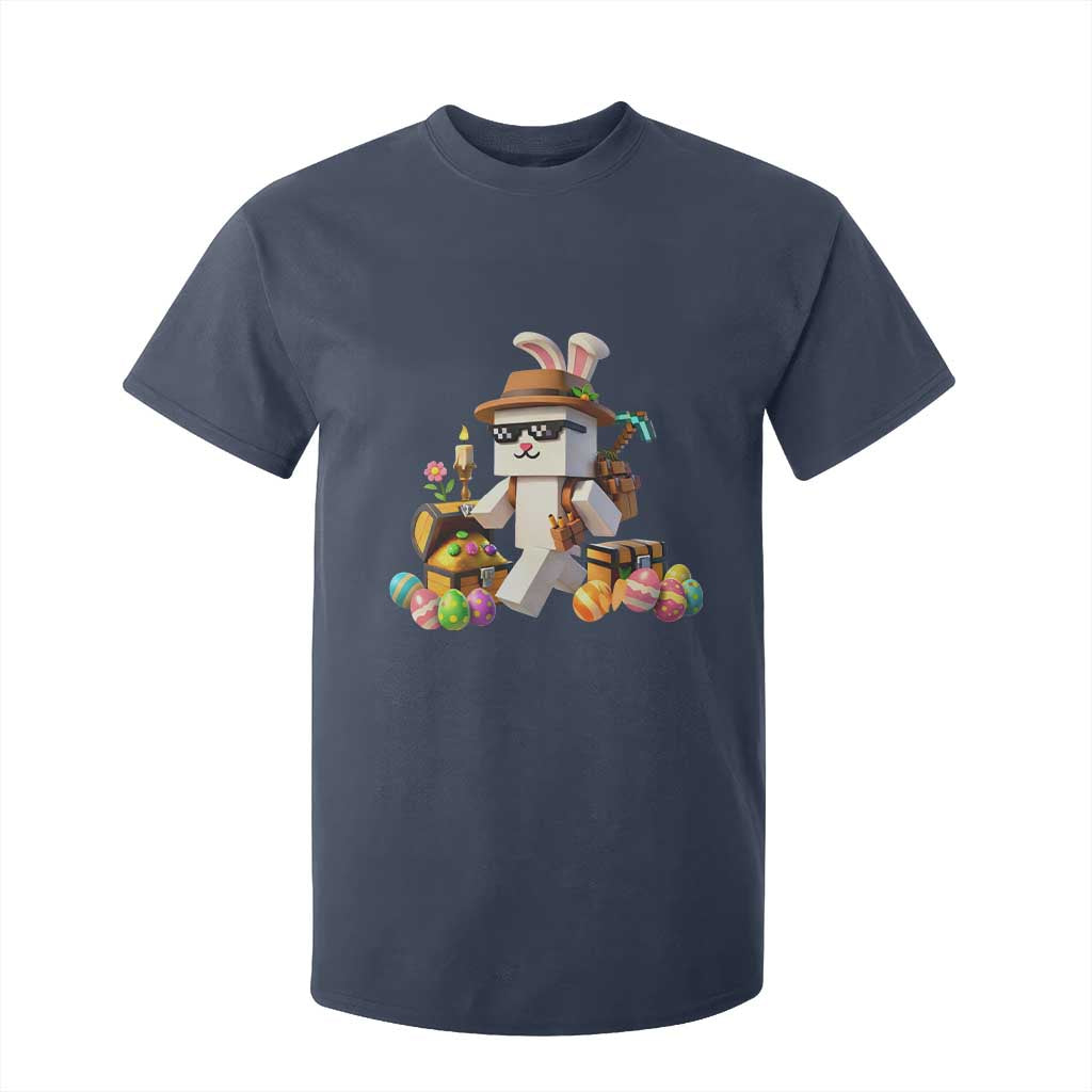 Funny Easter Day Bunny Miner Egg Video Game T Shirt For Kid TS11 Navy Print Your Wear
