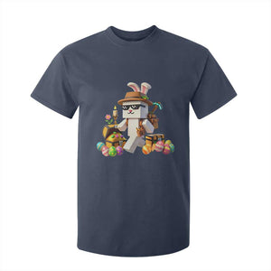Funny Easter Day Bunny Miner Egg Video Game T Shirt For Kid TS11 Navy Print Your Wear