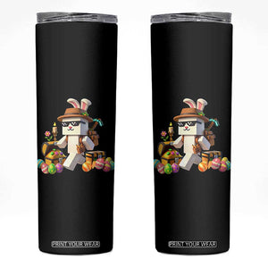 Funny Easter Day Bunny Miner Egg Video Game Skinny Tumbler TS11 Black Print Your Wear