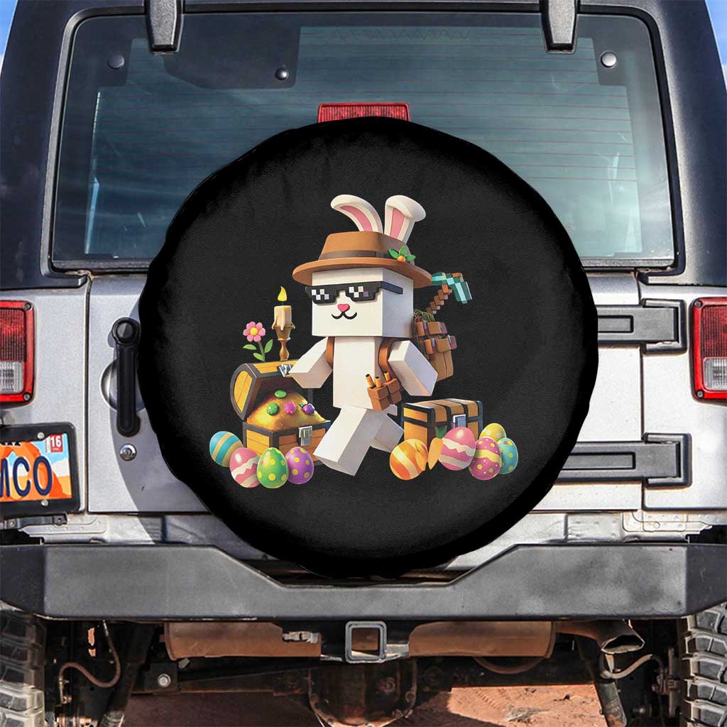Funny Easter Day Bunny Miner Egg Video Game Spare Tire Cover TS11 No hole Black Print Your Wear