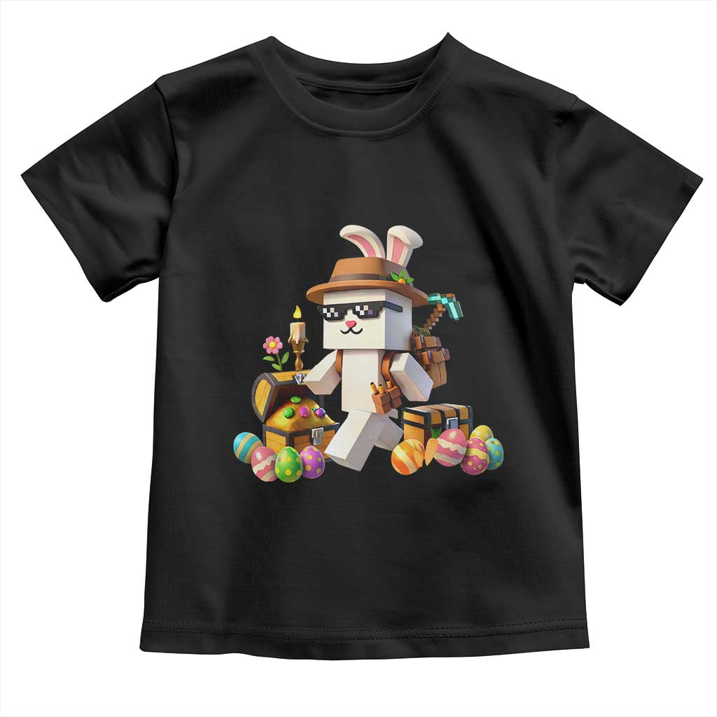 Funny Easter Day Bunny Miner Egg Video Game Toddler T Shirt TS11 Black Print Your Wear