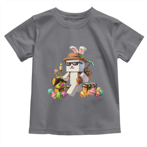Funny Easter Day Bunny Miner Egg Video Game Toddler T Shirt TS11 Charcoal Print Your Wear