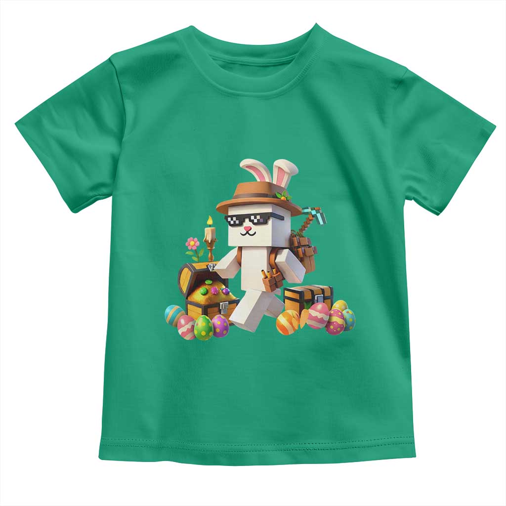 Funny Easter Day Bunny Miner Egg Video Game Toddler T Shirt TS11 Irish Green Print Your Wear