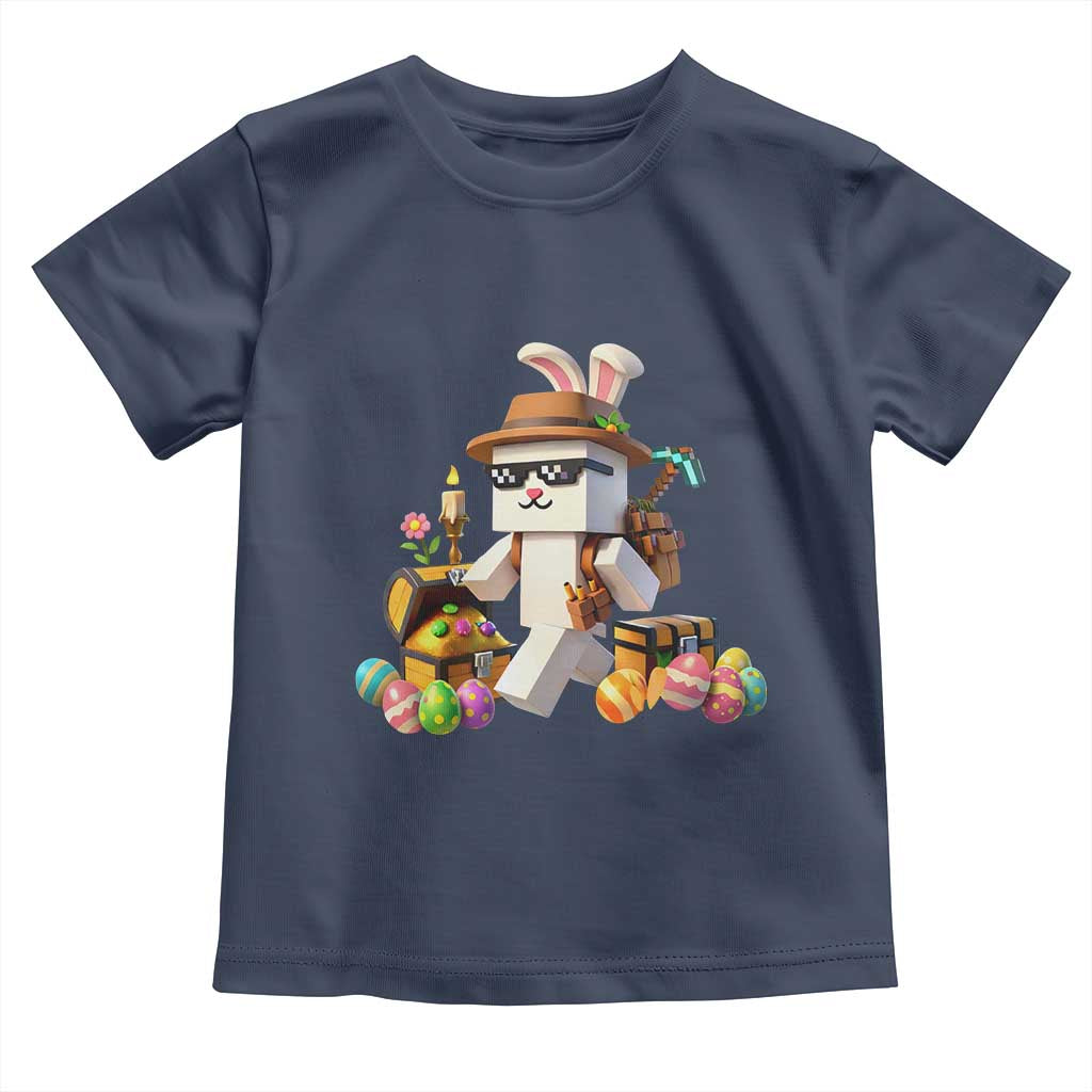 Funny Easter Day Bunny Miner Egg Video Game Toddler T Shirt TS11 Navy Print Your Wear