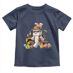 Funny Easter Day Bunny Miner Egg Video Game Toddler T Shirt TS11 Navy Print Your Wear