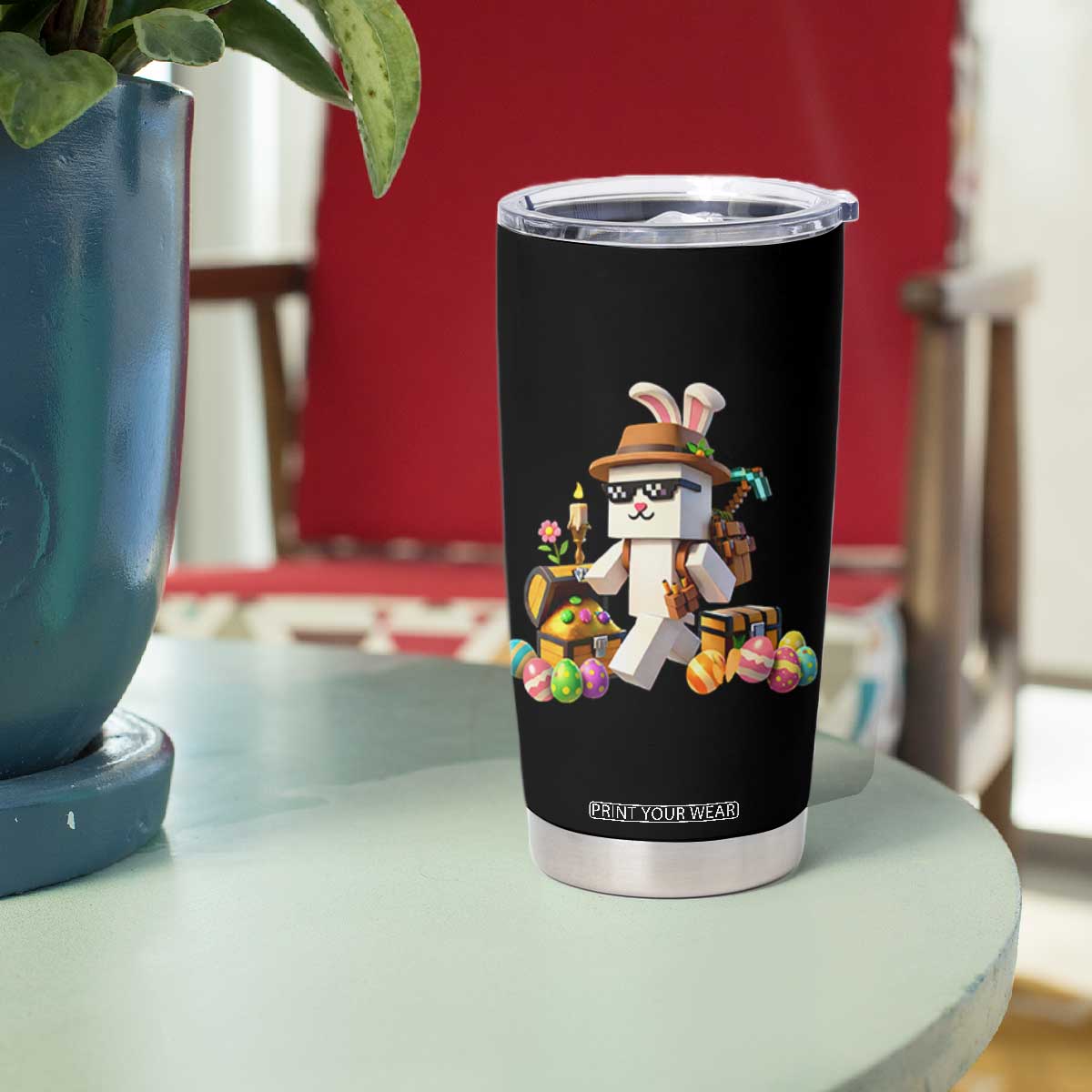 Funny Easter Day Bunny Miner Egg Video Game Tumbler Cup TS11 Print Your Wear