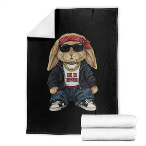 Hip Hop Easter Bunny He is Risen Jesus Religious Christian Throw Blanket TS11 Black Print Your Wear