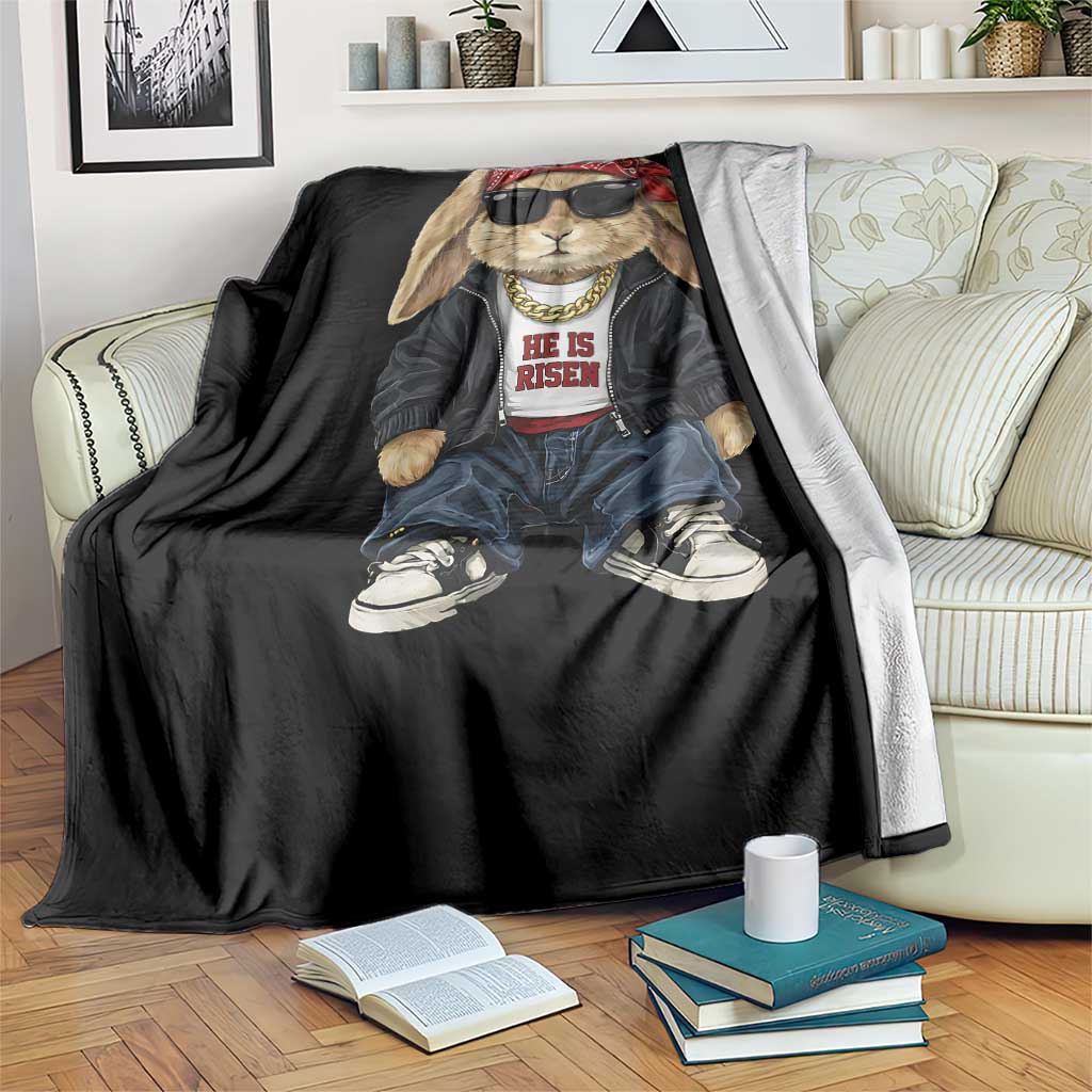 Hip Hop Easter Bunny He is Risen Jesus Religious Christian Throw Blanket TS11 Print Your Wear