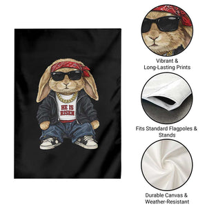 Hip Hop Easter Bunny He is Risen Jesus Religious Christian Garden Flag TS11 Print Your Wear