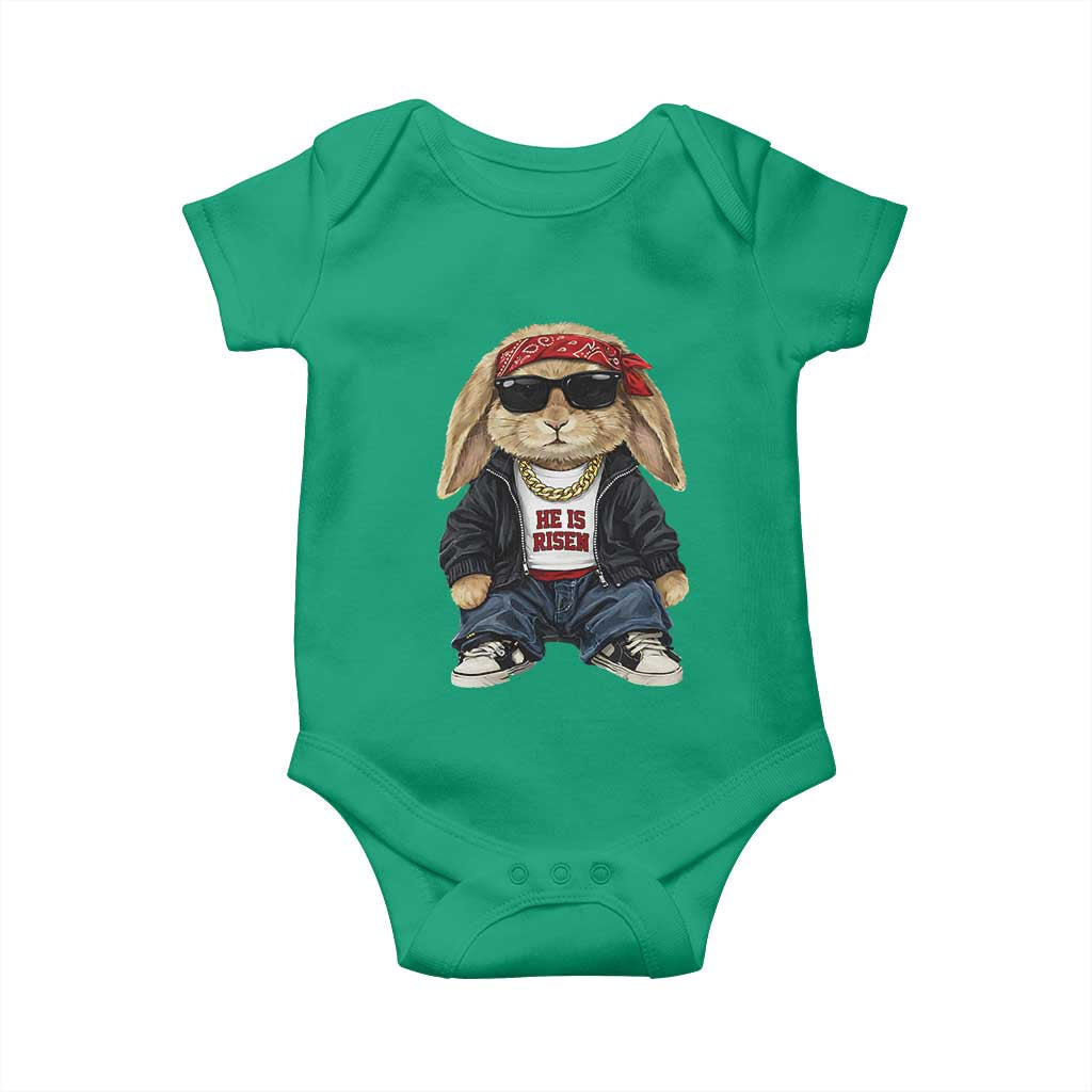 Hip Hop Easter Bunny He is Risen Jesus Religious Christian Baby Onesie TS11 Irish Green Print Your Wear