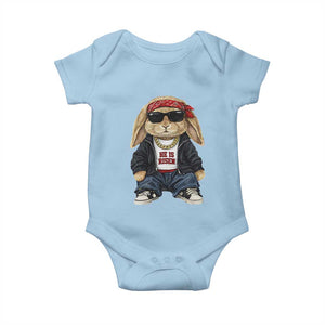 Hip Hop Easter Bunny He is Risen Jesus Religious Christian Baby Onesie TS11 Light Blue Print Your Wear