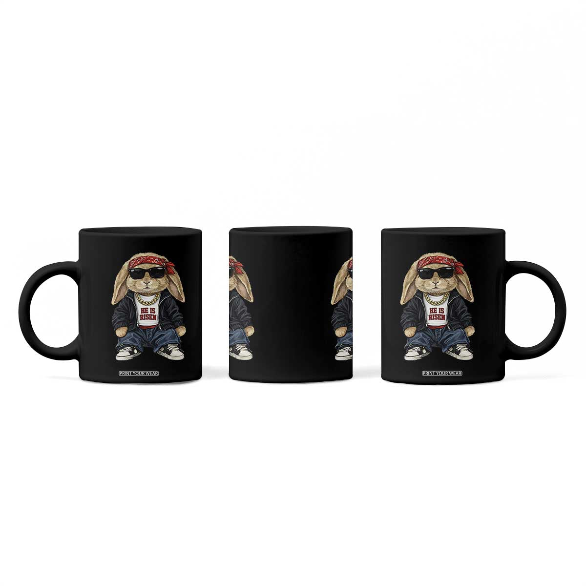 Hip Hop Easter Bunny He is Risen Jesus Religious Christian Coffee Mug TS11 Print Your Wear