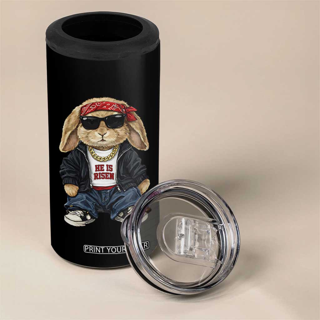 Hip Hop Easter Bunny He is Risen Jesus Religious Christian 4 in 1 Can Cooler Tumbler TS11 Print Your Wear