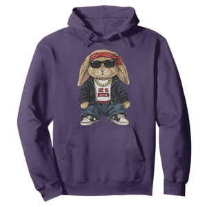 Hip Hop Easter Bunny He is Risen Jesus Religious Christian Hoodie TS11 Purple Print Your Wear