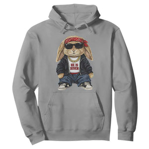 Hip Hop Easter Bunny He is Risen Jesus Religious Christian Hoodie TS11 Sport Gray Print Your Wear
