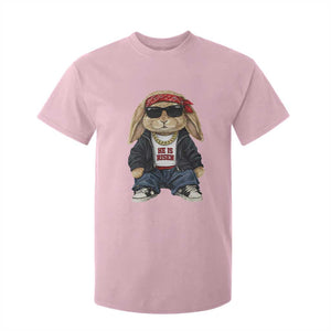 Hip Hop Easter Bunny He is Risen Jesus Religious Christian T Shirt For Kid TS11 Light Pink Print Your Wear