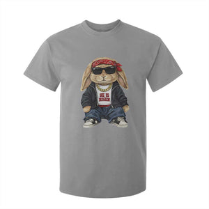 Hip Hop Easter Bunny He is Risen Jesus Religious Christian T Shirt For Kid TS11 Sport Gray Print Your Wear