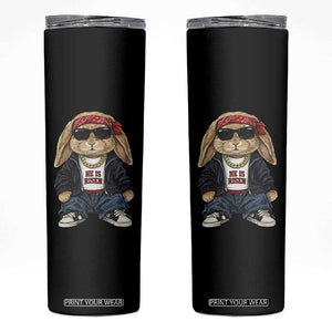 Hip Hop Easter Bunny He is Risen Jesus Religious Christian Skinny Tumbler TS11 Black Print Your Wear