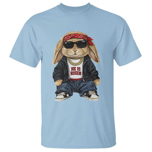 Hip Hop Easter Bunny He is Risen Jesus Religious Christian T Shirt TS11 Light Blue Print Your Wear