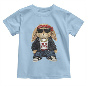 Hip Hop Easter Bunny He is Risen Jesus Religious Christian Toddler T Shirt TS11 Light Blue Print Your Wear