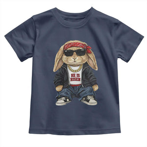 Hip Hop Easter Bunny He is Risen Jesus Religious Christian Toddler T Shirt TS11 Navy Print Your Wear