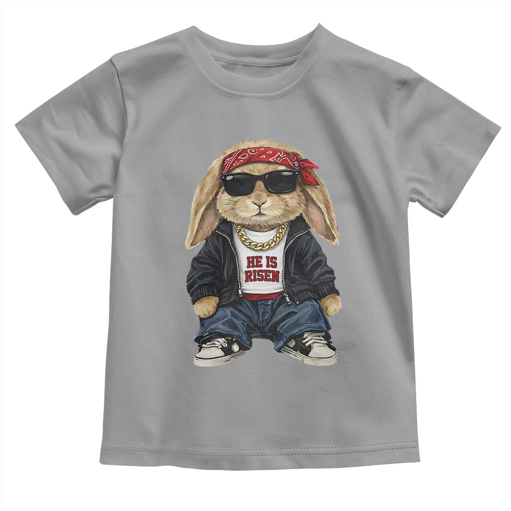 Hip Hop Easter Bunny He is Risen Jesus Religious Christian Toddler T Shirt TS11 Sport Gray Print Your Wear
