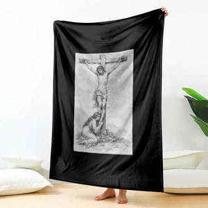 Jesus and St Mary Magdalene At The Cross Throw Blanket Vintage Catholic Lent TS11 Print Your Wear