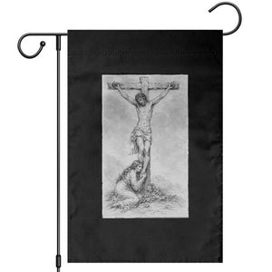Jesus and St Mary Magdalene At The Cross Garden Flag Vintage Catholic Lent TS11 Black Print Your Wear