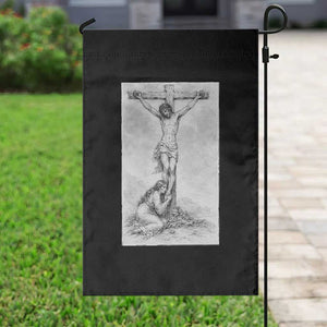 Jesus and St Mary Magdalene At The Cross Garden Flag Vintage Catholic Lent TS11 Print Your Wear