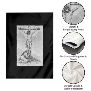 Jesus and St Mary Magdalene At The Cross Garden Flag Vintage Catholic Lent TS11 Print Your Wear