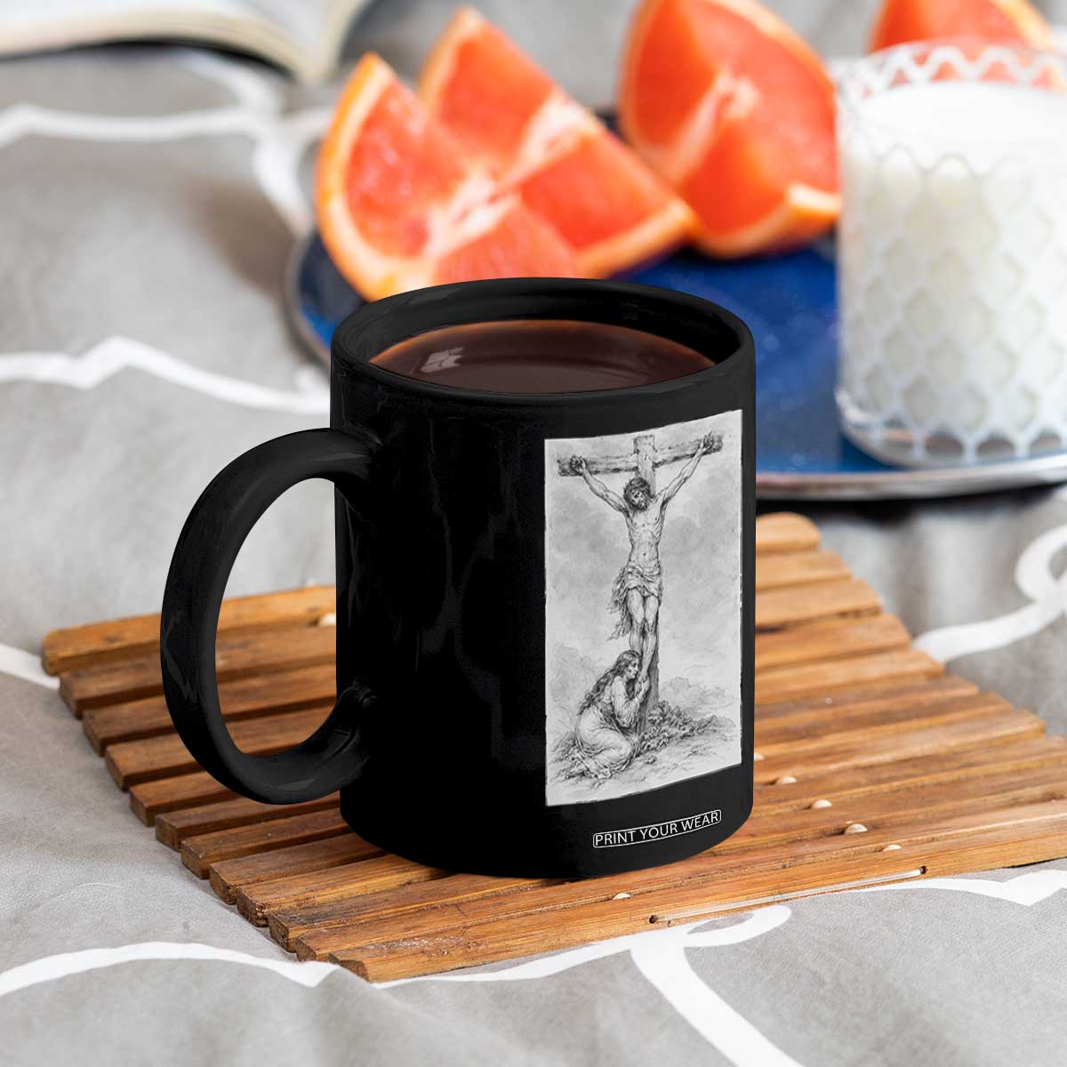 Jesus and St Mary Magdalene At The Cross Coffee Mug Vintage Catholic Lent TS11 Print Your Wear