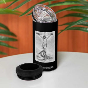 Jesus and St Mary Magdalene At The Cross 4 in 1 Can Cooler Tumbler Vintage Catholic Lent TS11 Print Your Wear