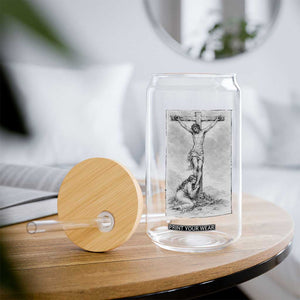 Jesus and St Mary Magdalene At The Cross Glass Can Vintage Catholic Lent TS11 Print Your Wear
