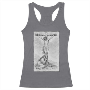 Jesus and St Mary Magdalene At The Cross Racerback Tank Top Vintage Catholic Lent TS11 Charcoal Print Your Wear