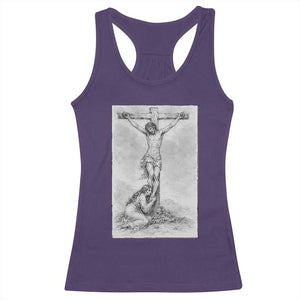 Jesus and St Mary Magdalene At The Cross Racerback Tank Top Vintage Catholic Lent TS11 Purple Print Your Wear
