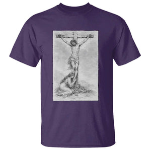 Jesus and St Mary Magdalene At The Cross T Shirt Vintage Catholic Lent TS11 Purple Print Your Wear