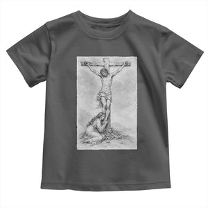 Jesus and St Mary Magdalene At The Cross Toddler T Shirt Vintage Catholic Lent TS11 Dark Heather Print Your Wear