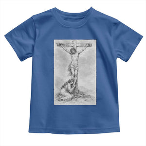 Jesus and St Mary Magdalene At The Cross Toddler T Shirt Vintage Catholic Lent TS11 Royal Blue Print Your Wear