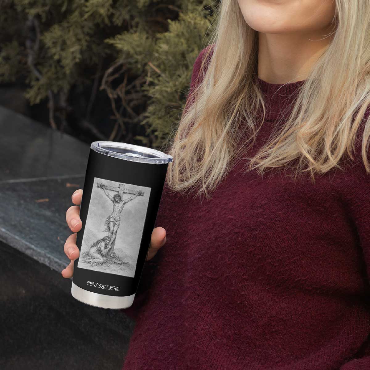 Jesus and St Mary Magdalene At The Cross Tumbler Cup Vintage Catholic Lent TS11 Print Your Wear