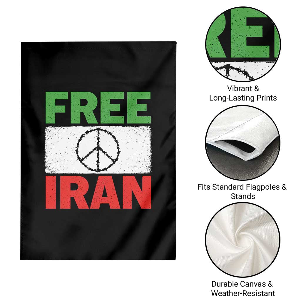 Free Iran Garden Flag Stop War Barbed Wire Peace Sign TS11 Print Your Wear