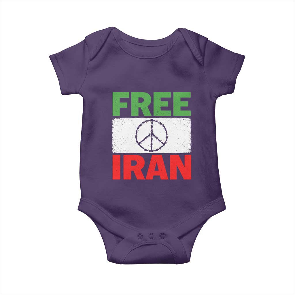 Free Iran Baby Onesie Stop War Barbed Wire Peace Sign TS11 Purple Print Your Wear