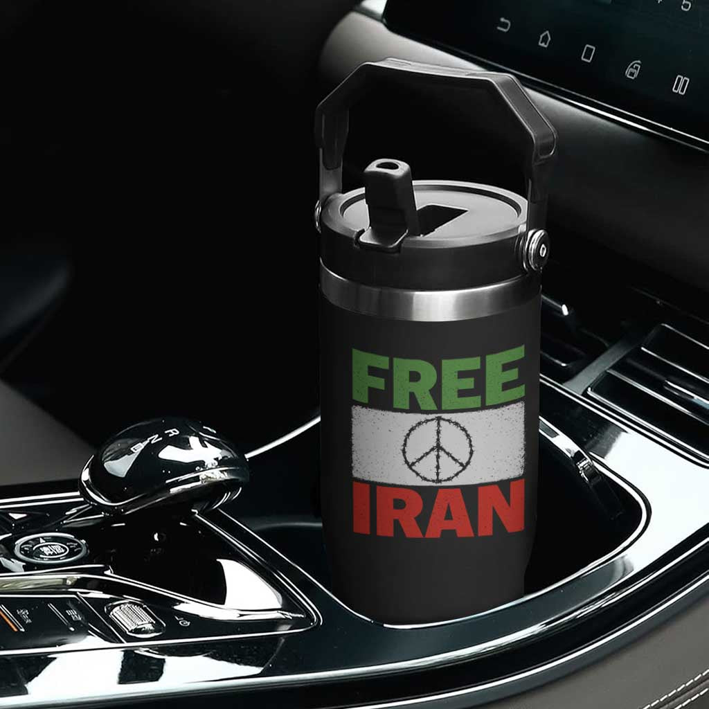 Free Iran Flip Straw Tumbler Stop War Barbed Wire Peace Sign TS11 Print Your Wear