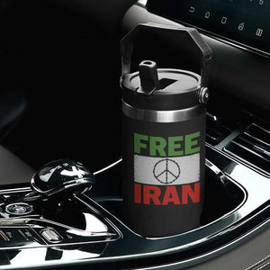 Free Iran Flip Straw Tumbler Stop War Barbed Wire Peace Sign TS11 Print Your Wear