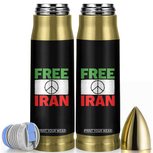 Free Iran Bullet Tumbler Stop War Barbed Wire Peace Sign TS11 Black Print Your Wear